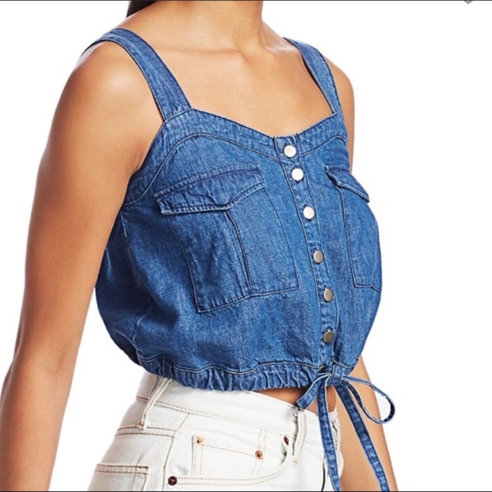 Free People Denim Crop Top